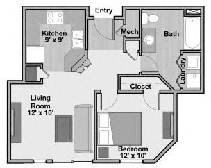 Connections at 6th - Unit Type A3 - 1 bed/1 bath